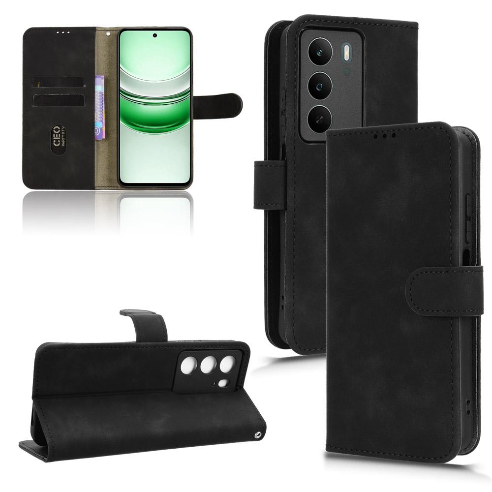 Pro Realme C71 4G Kožené pouzdro s povrchem na dotek, odolné proti pádu, peněženkové flipové pouzdro na telefon