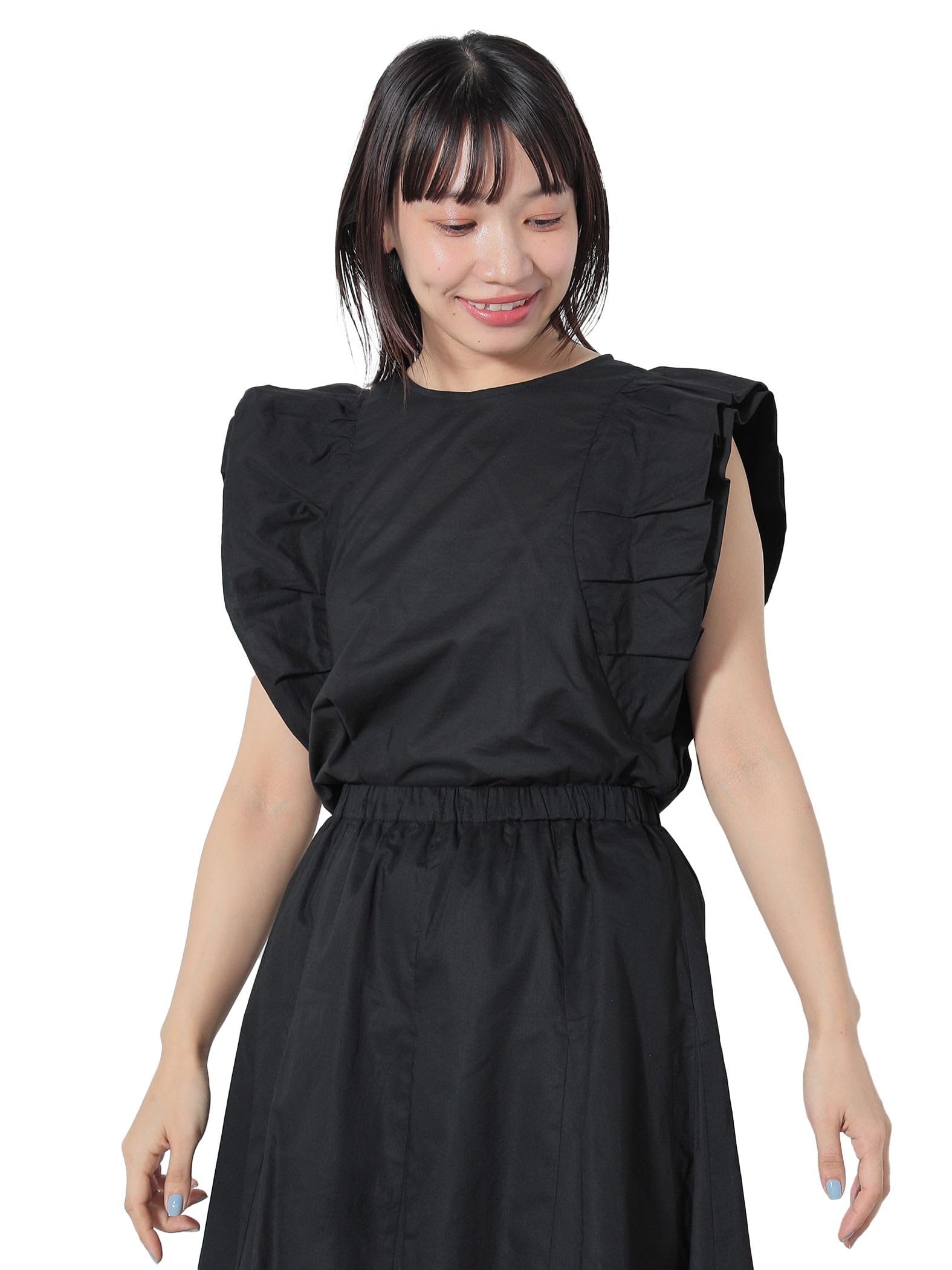 

Beams Heart Voile Balloon Sleeve One Size Women s S/S Shirt, Blouse, Black,