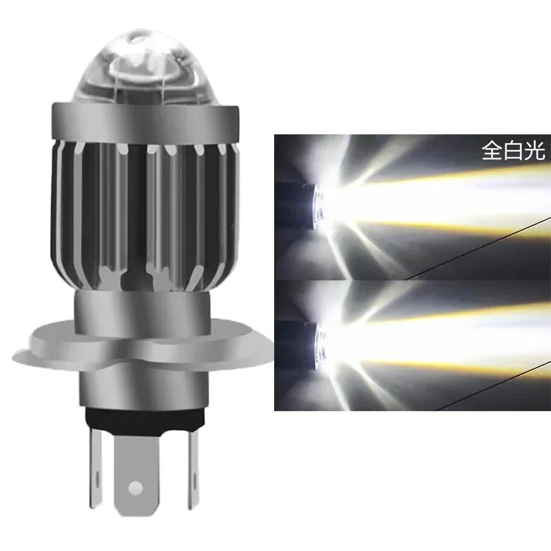 1pc H4 H6 BA20D LED Motorcycle Headlight Bulb Moto Spotlights CSP Lens White Yellow Hi Lo Lamp Scooter Accessories Fog Lights