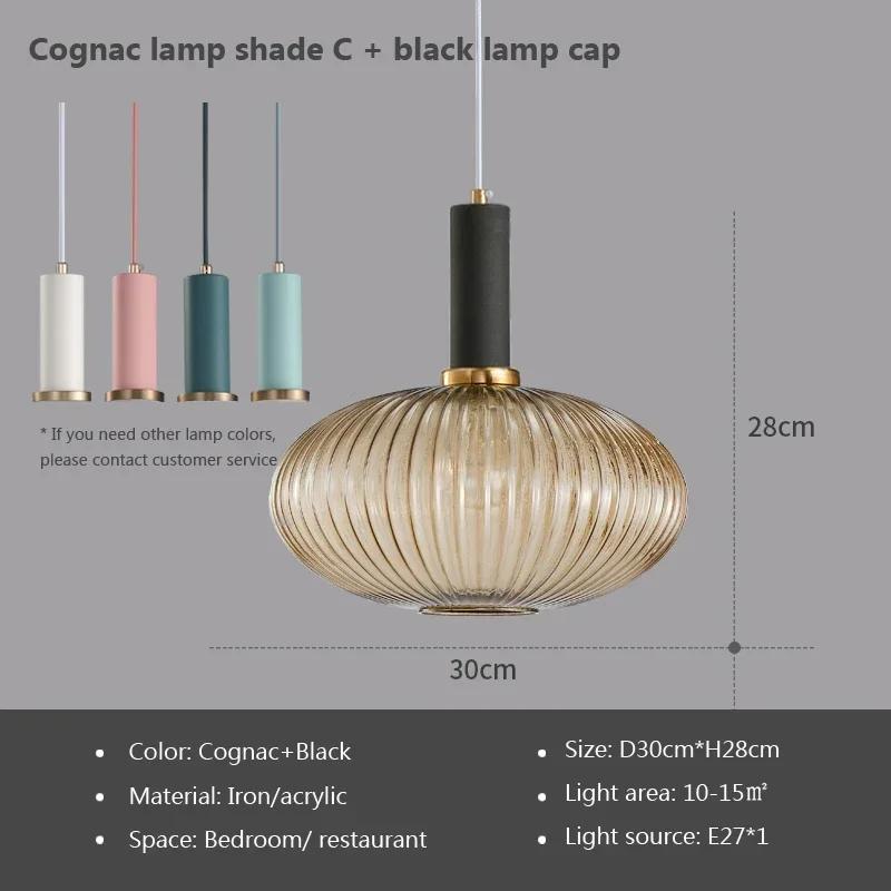 Lumină Pendant din Vitraliu Vintage, Candelabru Creativ Nordic, LED pentru Masă de Dining, pentru Living, Lampă de Noptieră, Decor Hoom