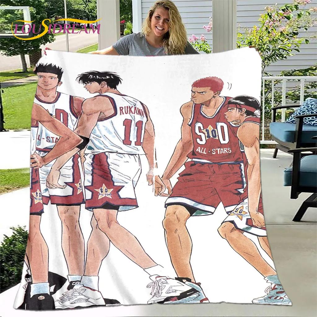Slam Dunk Anime Karikatür Yumuşak Peluş Battaniye, Flanel Battaniye Atmak Battaniye Oturma Odası Yatak Odası Yatak Kanepe Piknik Örtüsü Bettdecke
