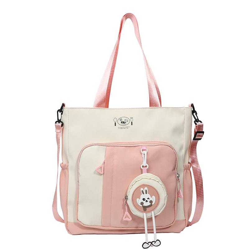 Color Block Tote Bag Women's Shoulder Bag Student Large Capacity Crossbody Bag