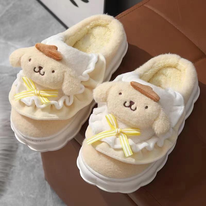Women's Winter Clown Cotton Slippers - Non-slip, Warm, Cute for Dorm or Outdoors