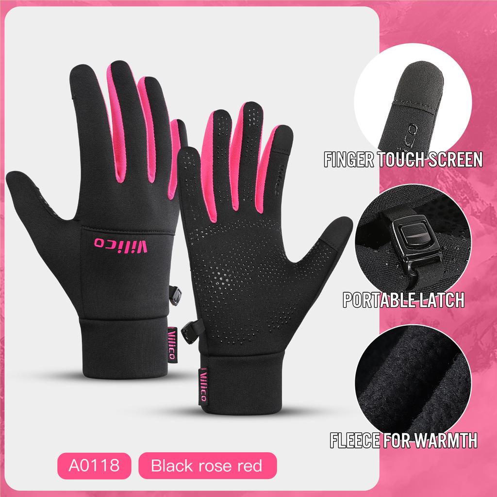 Outdoor Sports,Running,Winter Cycling,Touch Screen Gloves,Women'S Autumn And Winter Cycling,Warm And Windproof With Fleece Glove
