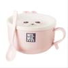 2025 Korean Stainless Steel Double-layer Ramen Noodles Bowl Anti-scalding Instant Noodle Bowl Cute Bunny with Lid And Spoon Tableware