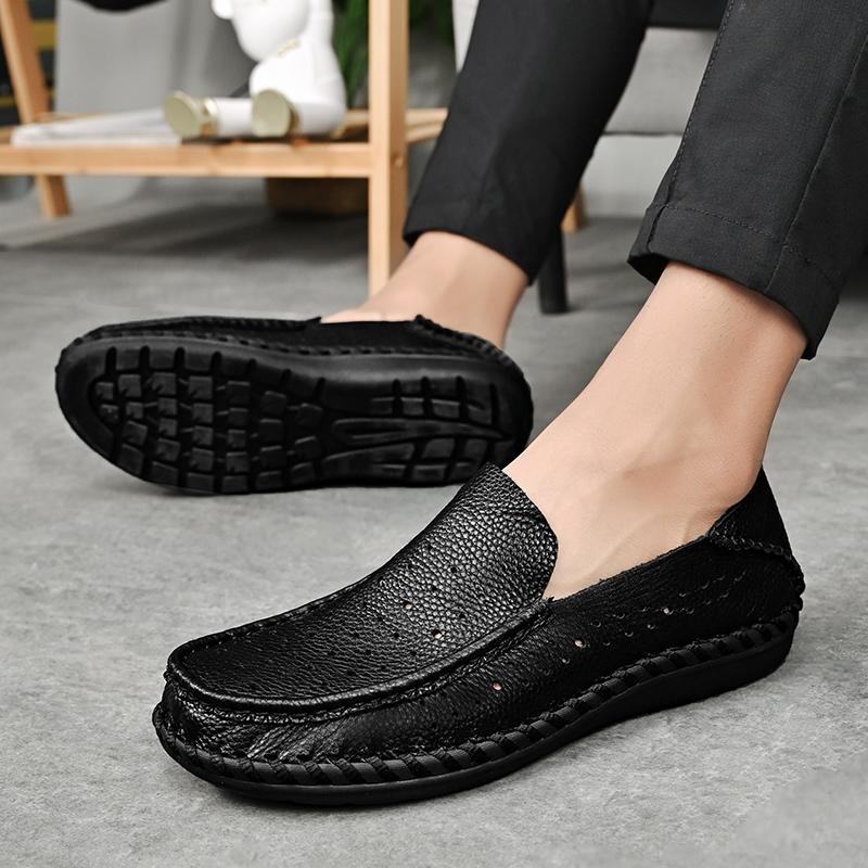 Genuine Leather Shoes Men Loafers Handmade Casual Leather Shoes Moccasins Men Flats Shoes