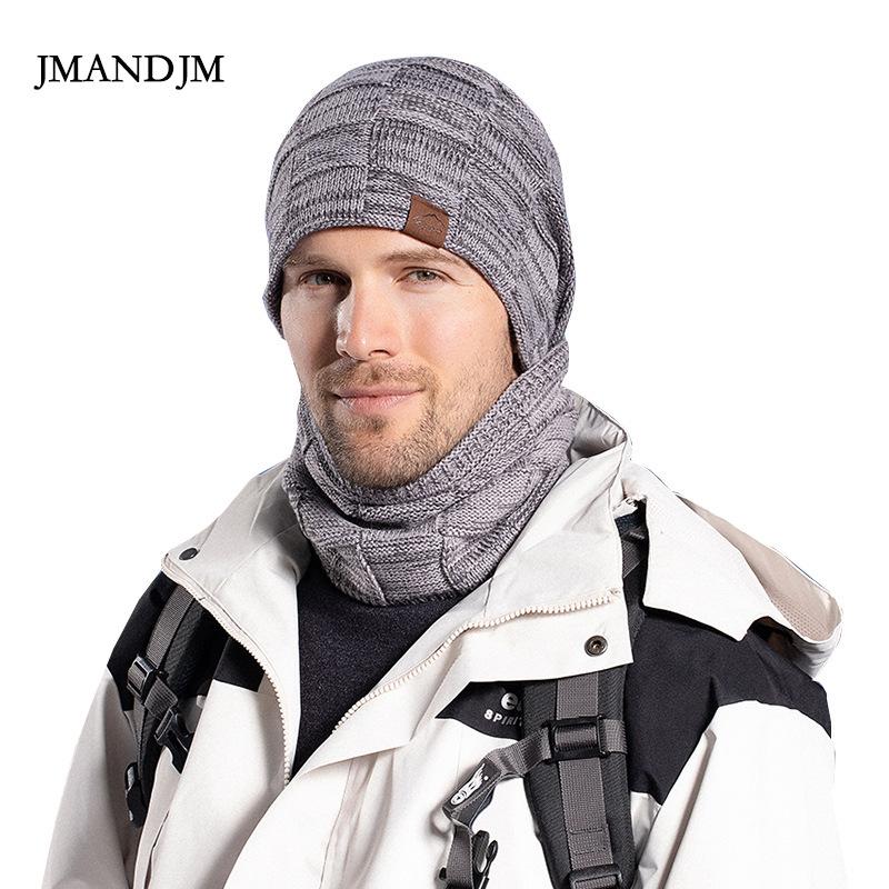 Set din două piese căciulă tricotată din lână pentru cuplu, fular, set căciulă din lână și fular cald de iarnă