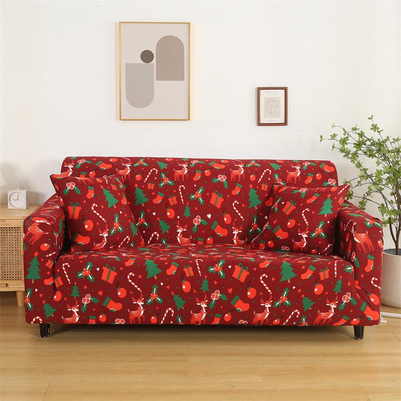 Christmas Elastic Sofa Covers for Living Room Funda Sofa Couch Cover Chair Protector Universal Sofa Slipcovers X-mas Home Decor