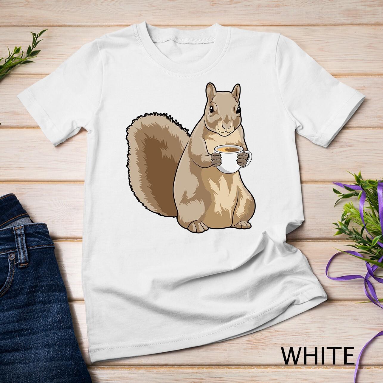 Squirrel Coffee Cup Unisex T-Shirt Mens Womens Tees Top 2XL
