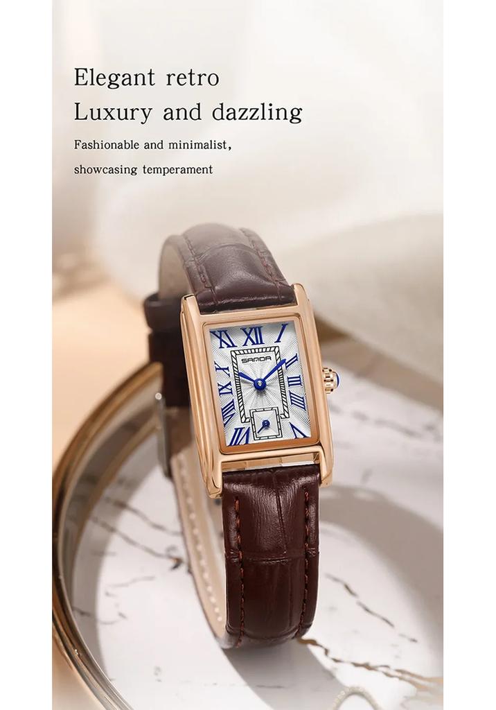 SANDA 1116 Cadran Résistant à l'eau Mouvement à Quartz Montre-bracelet Analogique pour Femmes d'Affaires Nouvelle Mode Design Élégant Rectangle