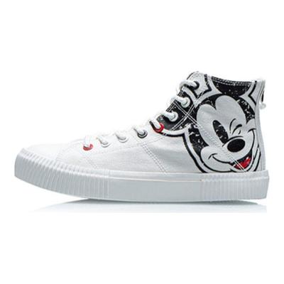 Li Ning Співпраця з Disney Дихаючі Високі Скейт-Кросівки Жіночі Кросівки Біло-Чорні AGCR284-2