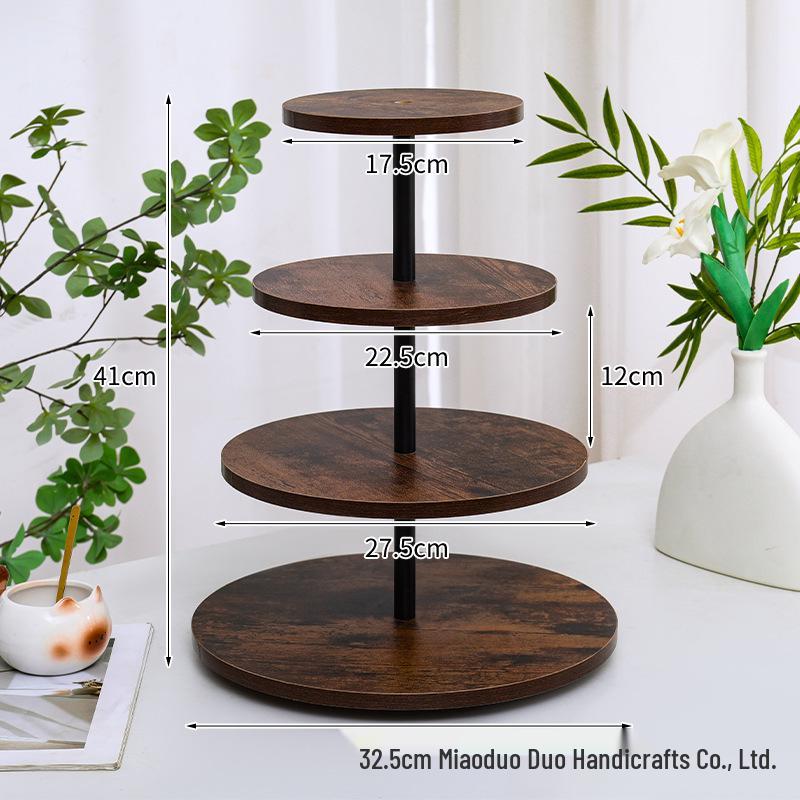 In-stock Rotatable Wooden Multi-layer Cake and