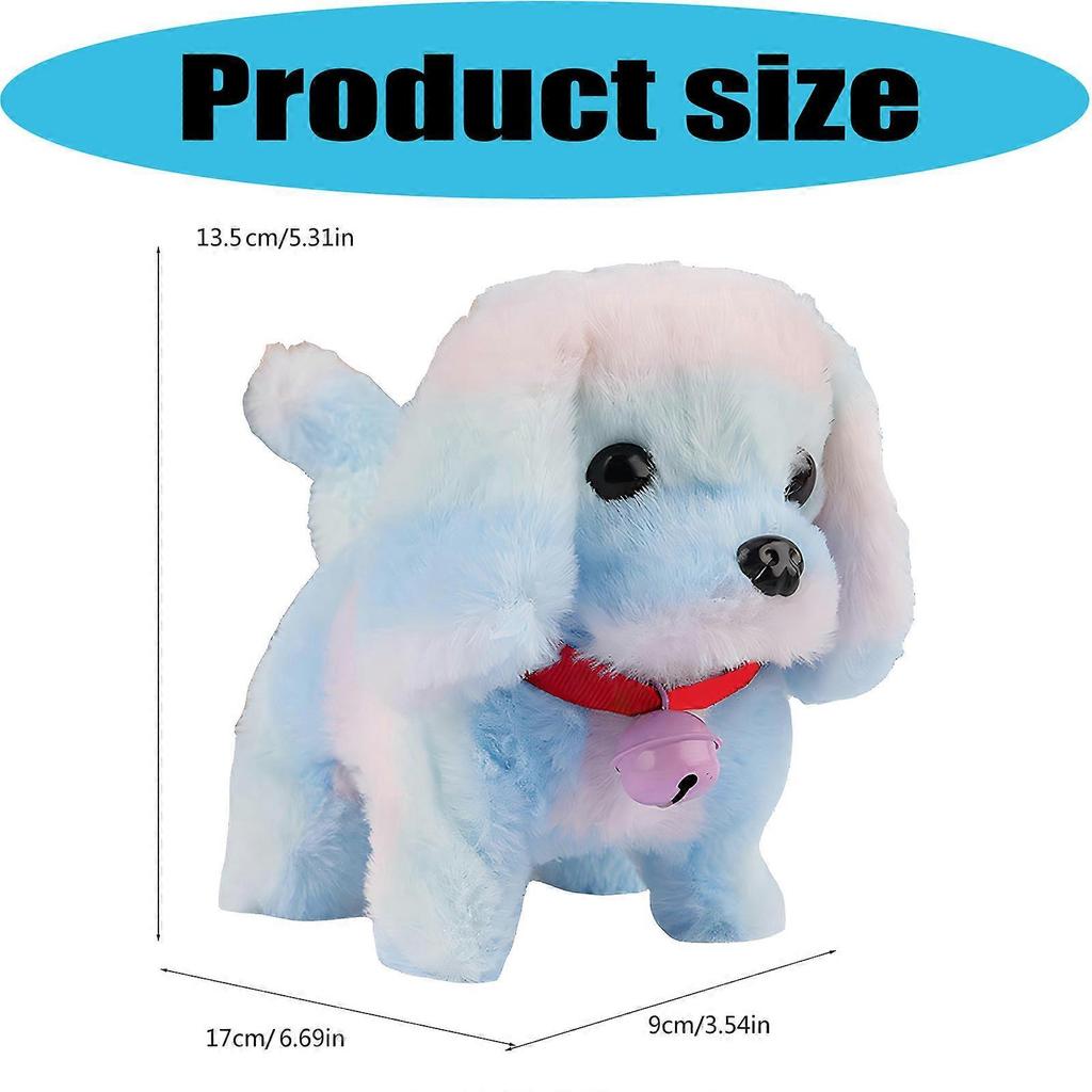 Electric Robot Dog Life Like Walking Plush Dog Fun Learning Toy For Preschool Kids Early Learning and Entertainment Fun  Rainbow Colors
