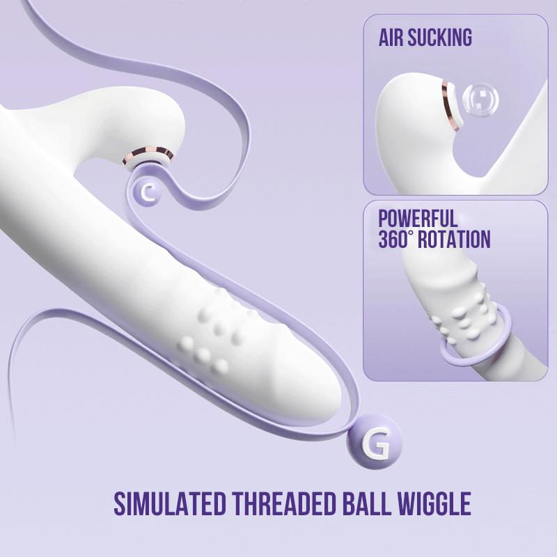 Dildo Vibrante con Movimento Spingente con molteplici modalità di vibrazione/succhiamento, Giocattoli Sessuali Multifunzione Impermeabili Spingenti, con Leccata