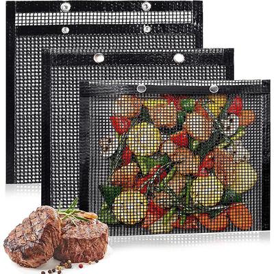 Mesh Grill Bag Non-Stick Barbecue Net Mat Bag BBQ Pad Kitchen Meat Vegetables High Temperature Resistant Cooking Grilling Pouch
