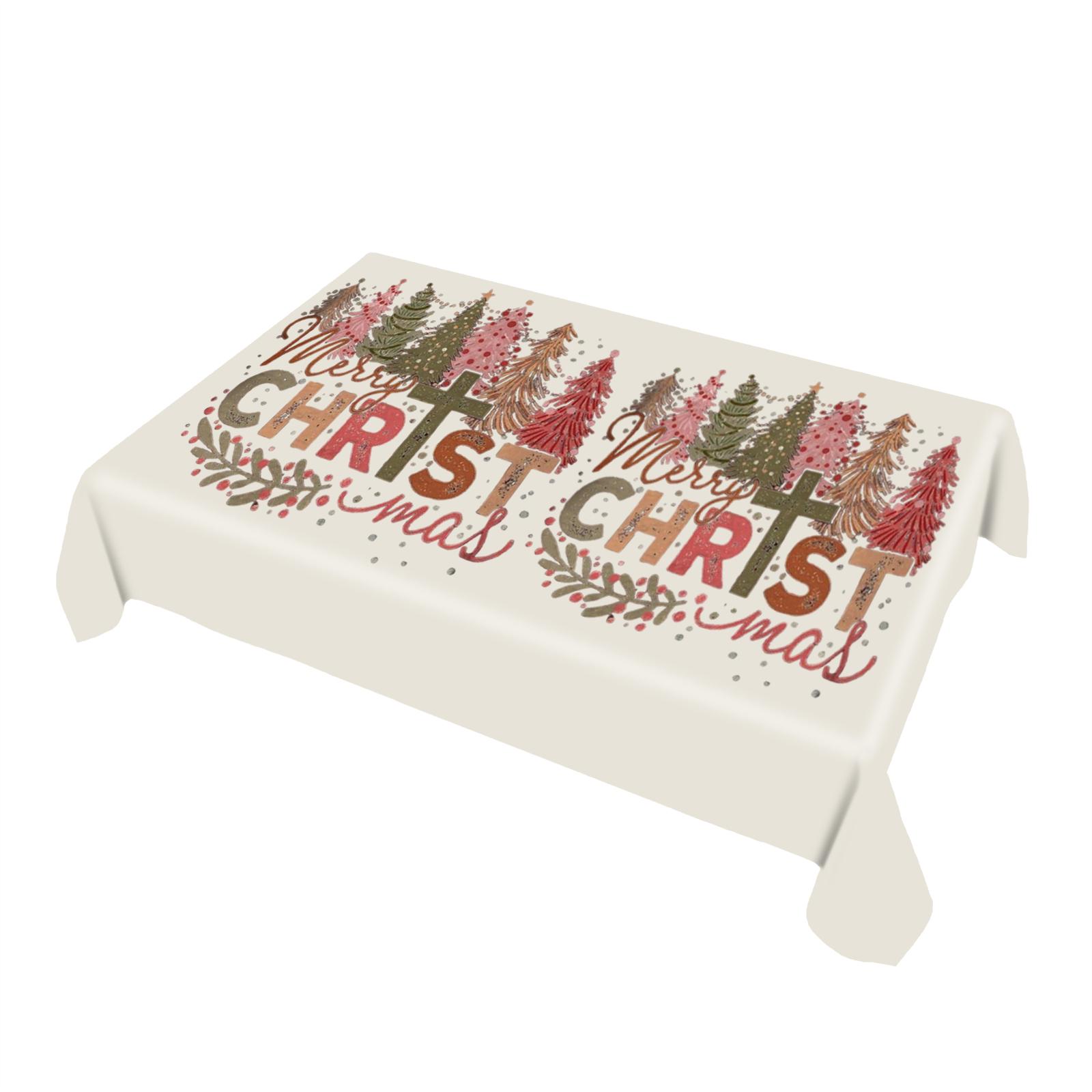

Рождественская скатерть прямоугольная с прямым краем One Size
