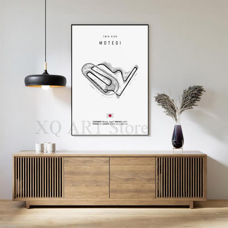 Nordic France Spain Imola Racing Track Circuit Canvas Painting F1 Wall Art Posters Aesthetic Motorsport Decoration Room Decor