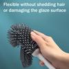 Long Handle Toilet Brush with Anti-Slip Grip, Silicone Bristles Curved Double Head Cleaning Brush for Deep Cleaning Stain
