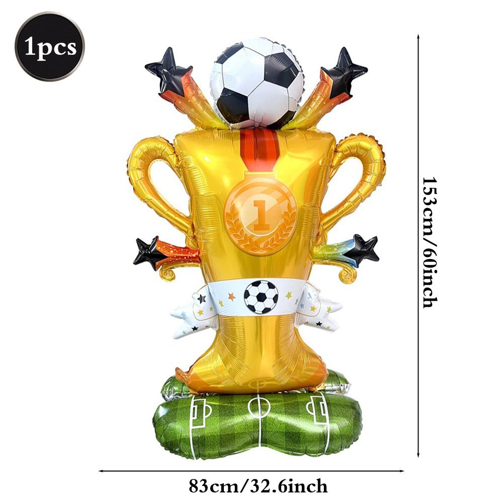 Giant Soccer Trophy Foil Balloons Champion Football Helium Globo Boy Birthday Party Decorations Sports Theme Event Supplies Kids