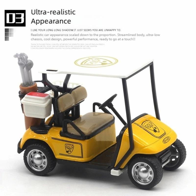 1 36 Scale Golf Cart Model With Pull Back Action For Desktop Display And Collectible