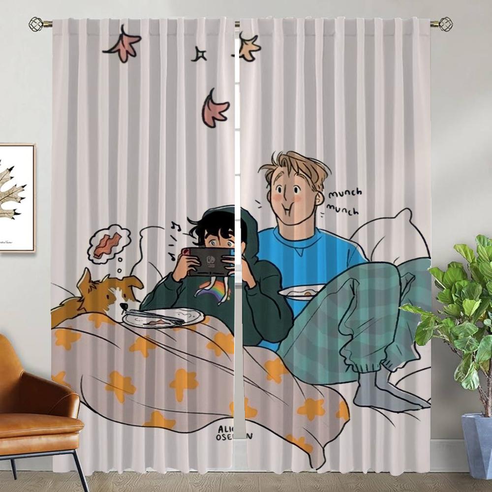 Eleganta rumsgardiner 2 delar Heartstopper fönstergardin för rum 2 paneler tyll för sovrum heminredning gardiner avskärmning