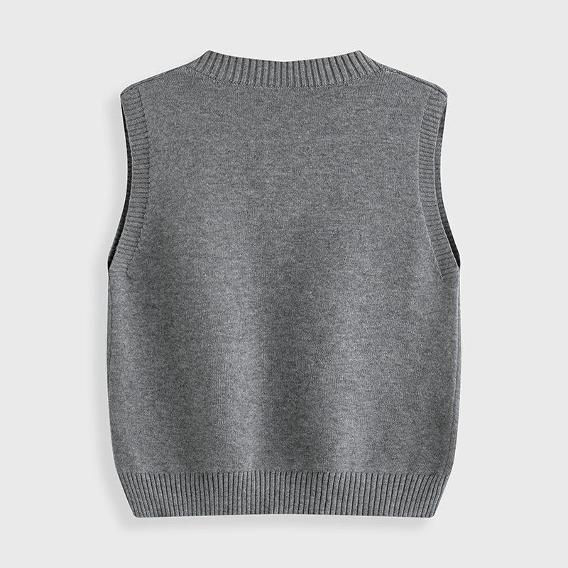 New children's thin cotton thread sweater vest vest boys and girls baby pullover vest knitted sweater children's clothing