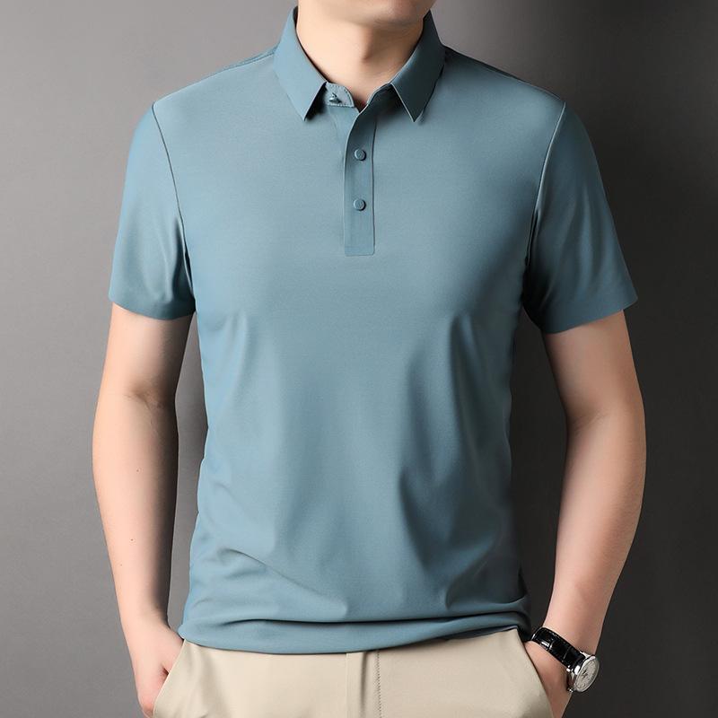 Summer Men's Lapel Polo Shirt Men's Short Sleeve Casual Business High-end Top Men's Clothing