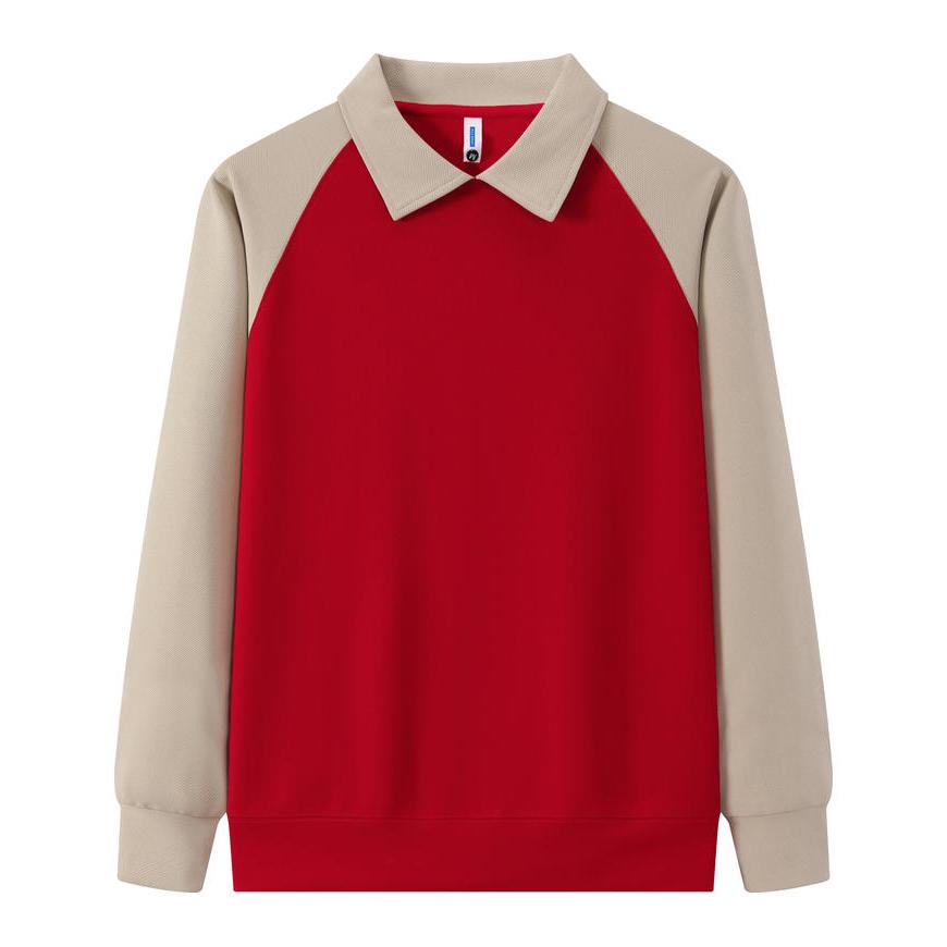 Business Casual Outdoor POLO Sweater Autumn Color Block Lapel Long Sleeved Hoodie Couple's Outfit Men's and Women's Fashionable Hoodie Boutique Top