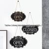 Double-Sided Wooden Hanging Door Sign for Home or Business Decor