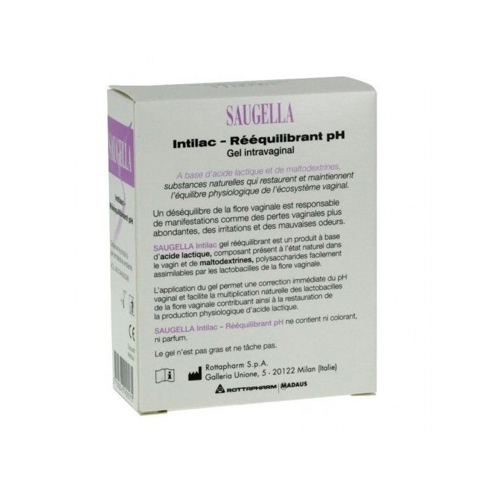 Gel Intravaginal - Saugella - Intilac - 7 Monodoses - Rééquilibrant pH - Dispositif Médical