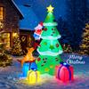 6.8FT LED Inflatable Xmas Yard Decor Santa Climbing Tree with Dog Gift Boxes Christma Decoration Supplies Home Ornament Toy Gift