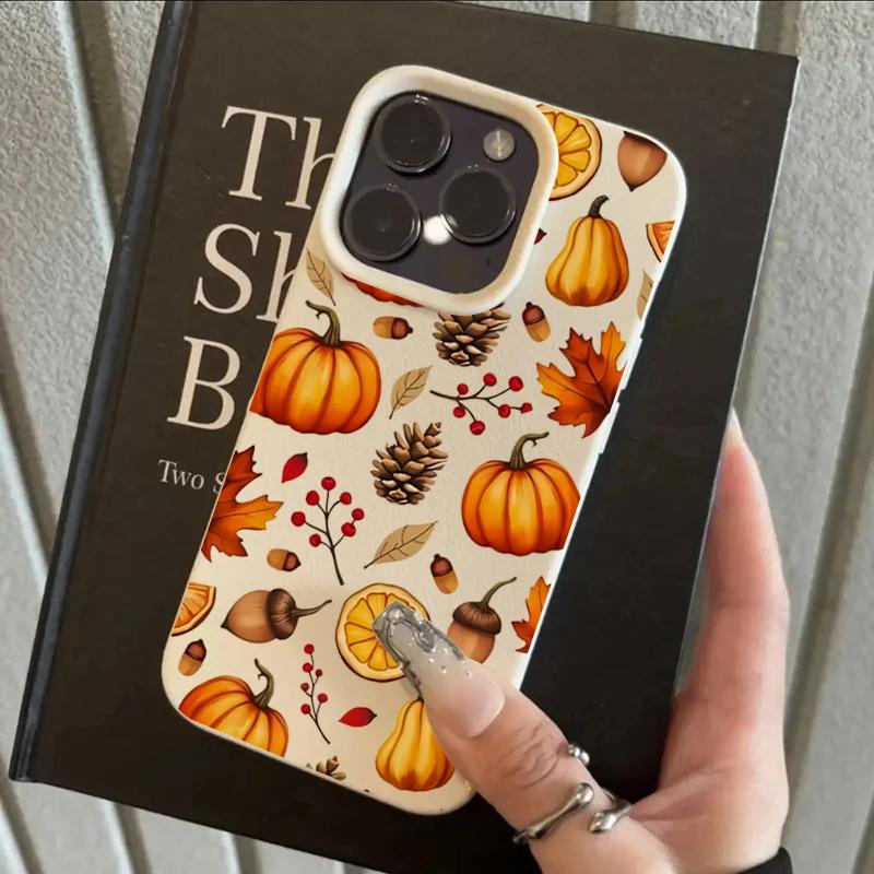 Autumn Themed Pumpkin Pattern Phone Case For iPhoen 17 16 15 14 13 12 11 Pro Plus Max 17 Air X XS XR Soft Shockproof Back Cover