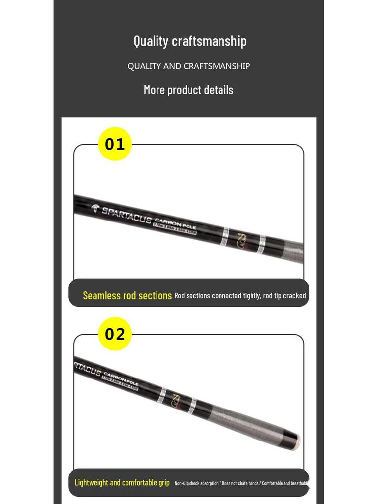 Compact Telescopic Carbon Fishing Rod - Ultra-light, Variable Length for Crucian Carp & Carp.