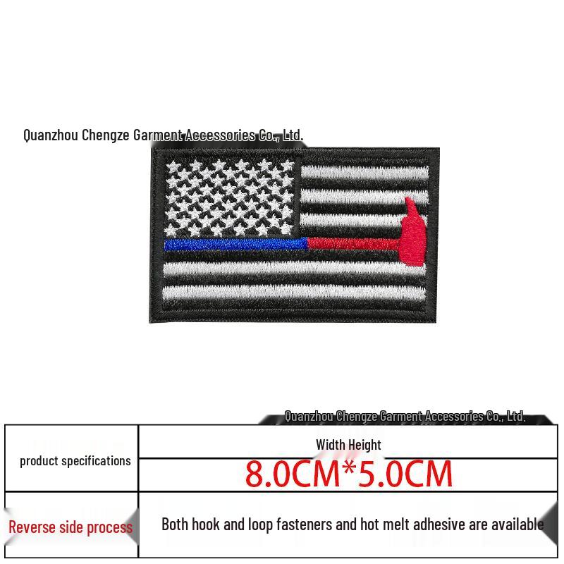 Embroidered Velcro US Flag Patch - Multicolor Stars and Stripes (Left & Right)