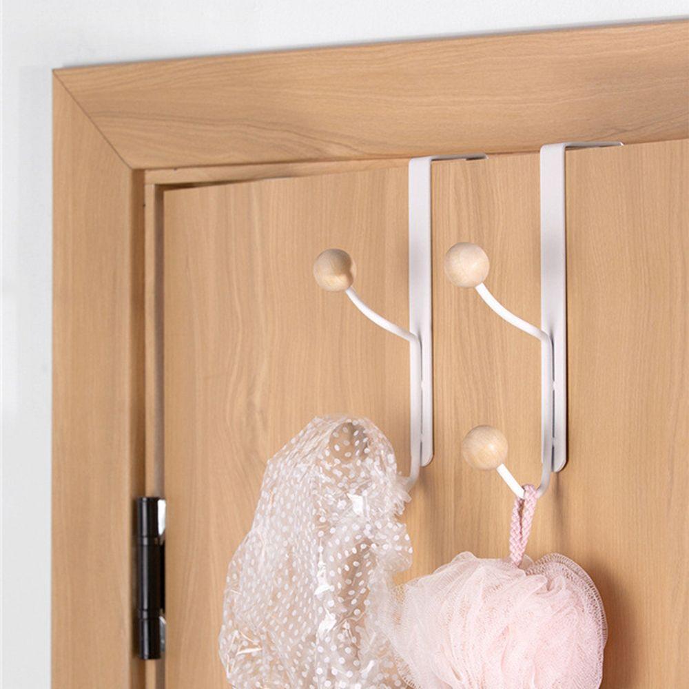 White Iron Simple Behind The Door Hanging Type Scarf Hanger Towel Shelf Door Hooks Storage Hooks