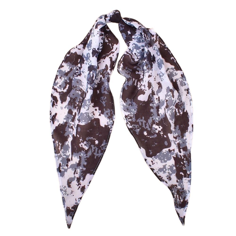 Versatile Women Girls Hijab Wraps Cashew Print Hair Ribbons Headbands Retro Leopard Headscarf