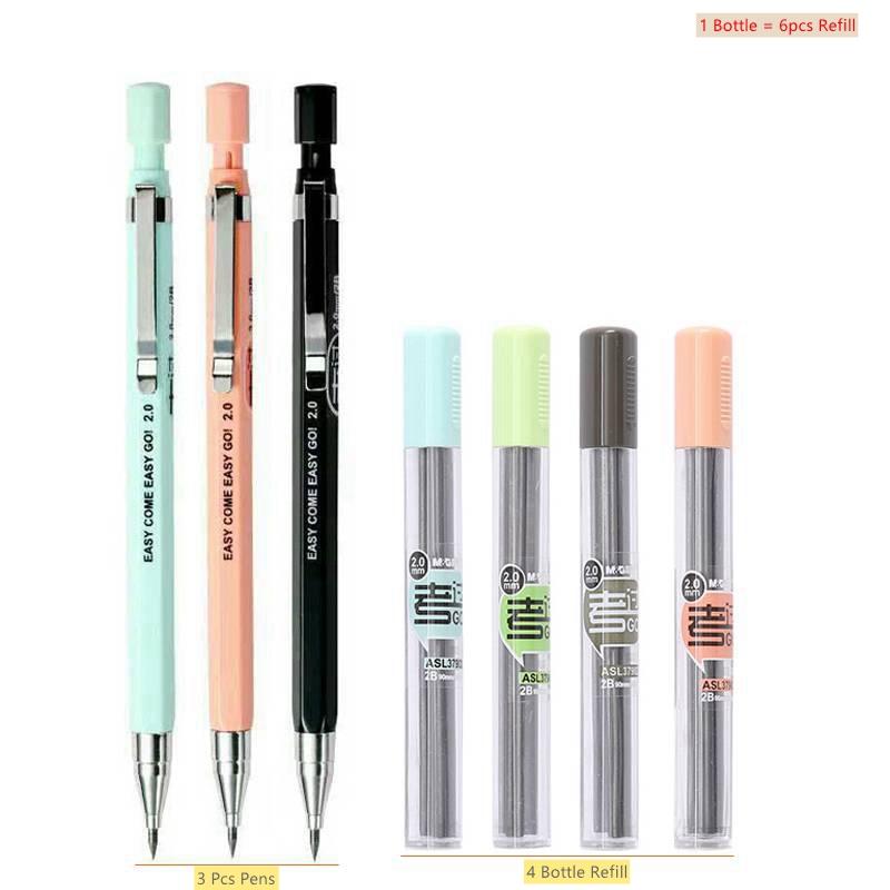 2.0mm Mechanical Pencil Set Creative Pencil Rod Refill for Shool Office Writing Supplies Kids Girl Exam Spare Korean Stationery