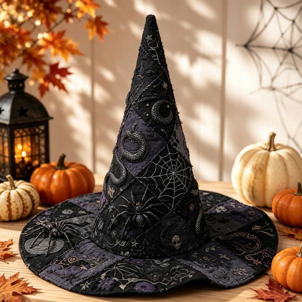 Women's High Witch Hat for Halloween Party Costume - Tall Pointed Adult Hat