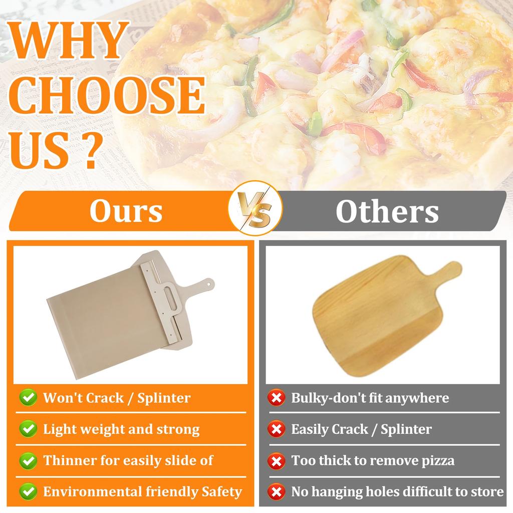 Sliding Pizza Peel Portable Sliding Pizza Shovel Plastic Handle Pizza Spatula Paddle Bread Baking Tools Kitchen Aaccessories