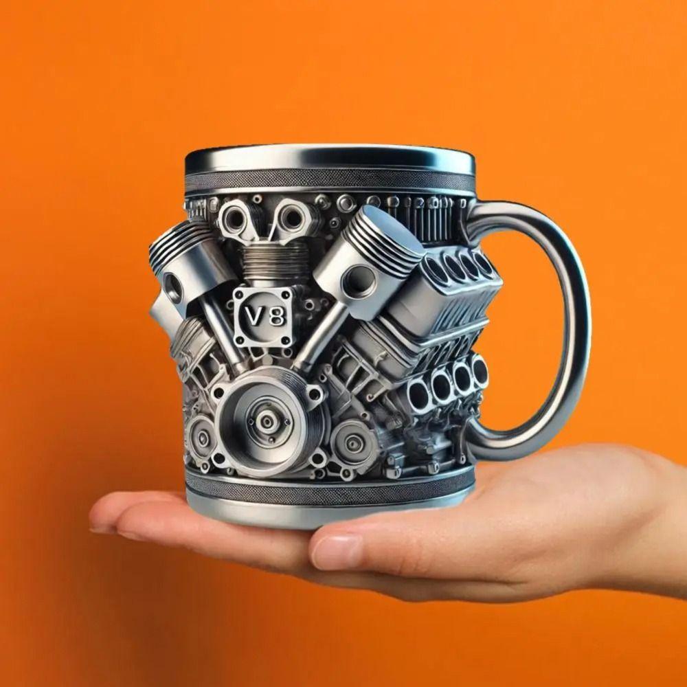 Kitchen Drinkware Car Engines Themed Coffee Mug Rust-Proof Stainless Steel Coffee Cup  Home Decor