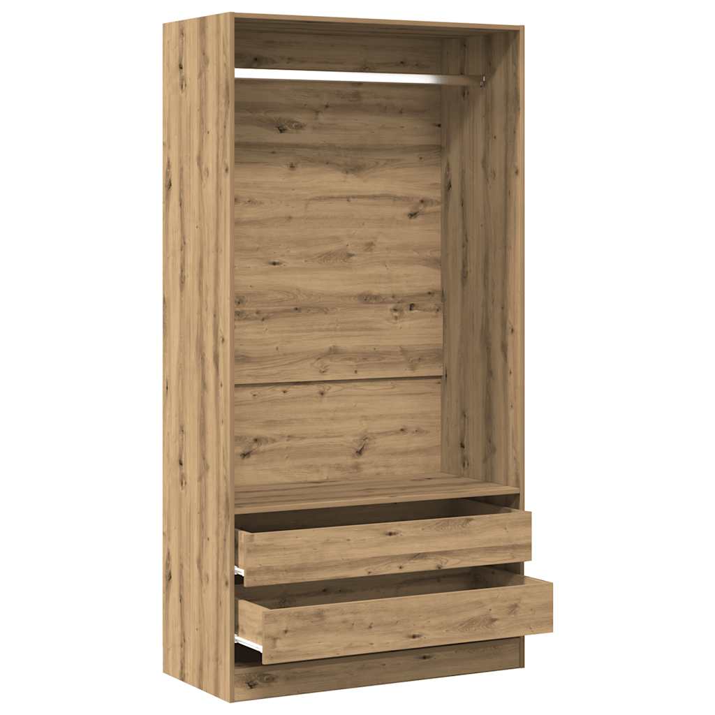 Vidaxl Wardrobe, Artisan Oak, 100X50X200 Cm, Wood-Based Material