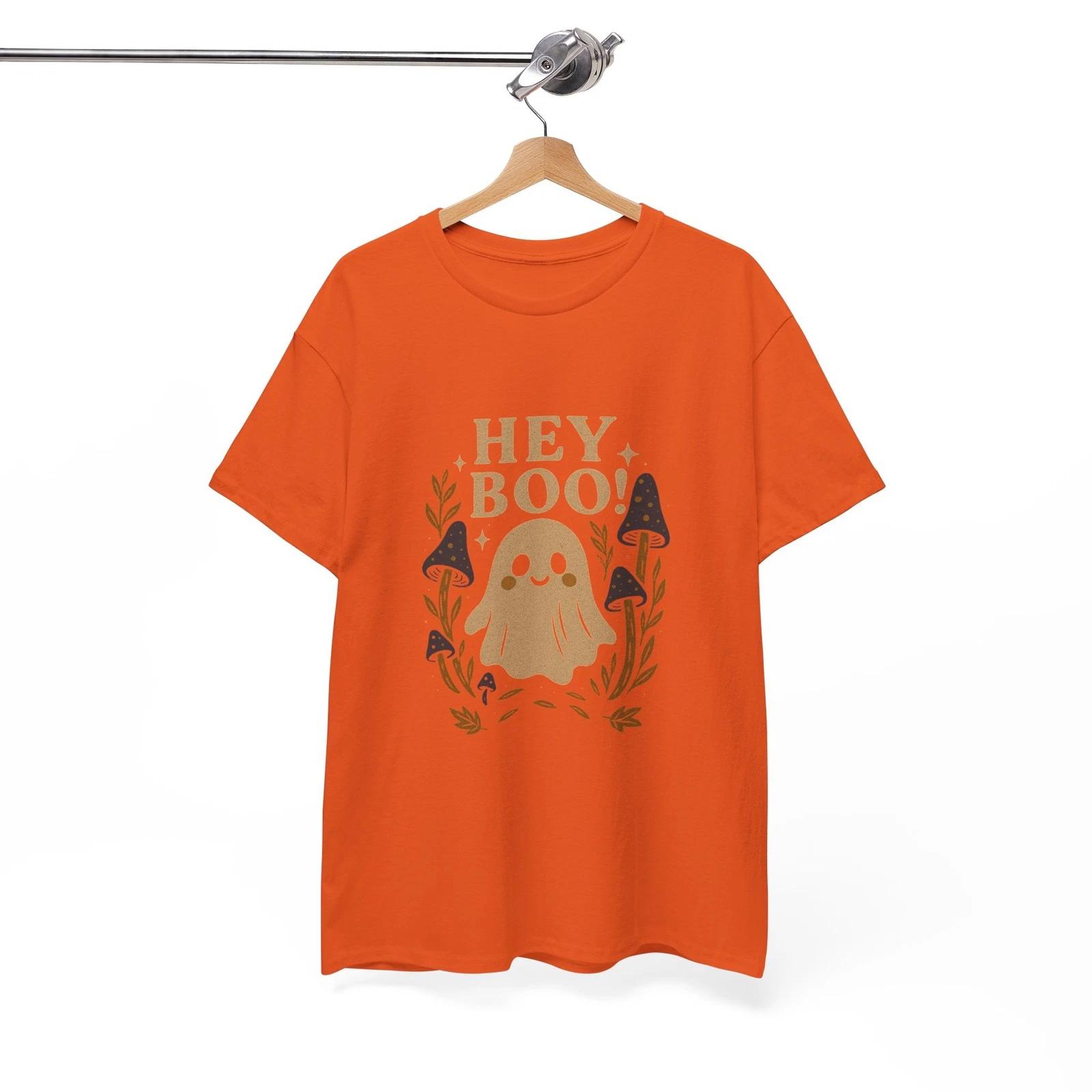 Hey Boo! Ghost Unisex Heavy Cotton Tee, Halloween Shirt, Spooky T-shirt 2XL