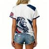 Women's Round Neck Short Sleeve Football Fan Shirt England World Cup Supporter Top Casual Fit Lightweight Breathable Fabric