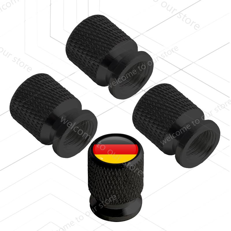 4 Stuks/Set Voor Frankrijk Italië Duitsland Spanje Nationale Tricolore Vlag LOGO Badge Motorfiets Auto Wiel Band Ventieldoppen Bandstamhoezen