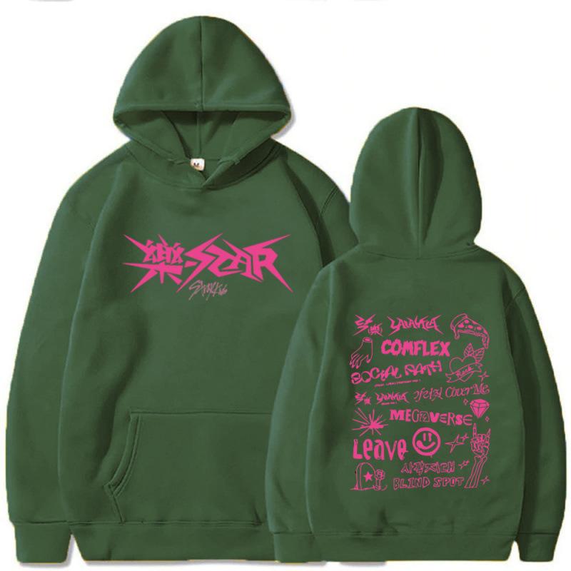 Topp Menn Kvinner Hettegensere Sweatshirts Stray Kids Rock Star Hettegensere Straykids Rock-Star Album