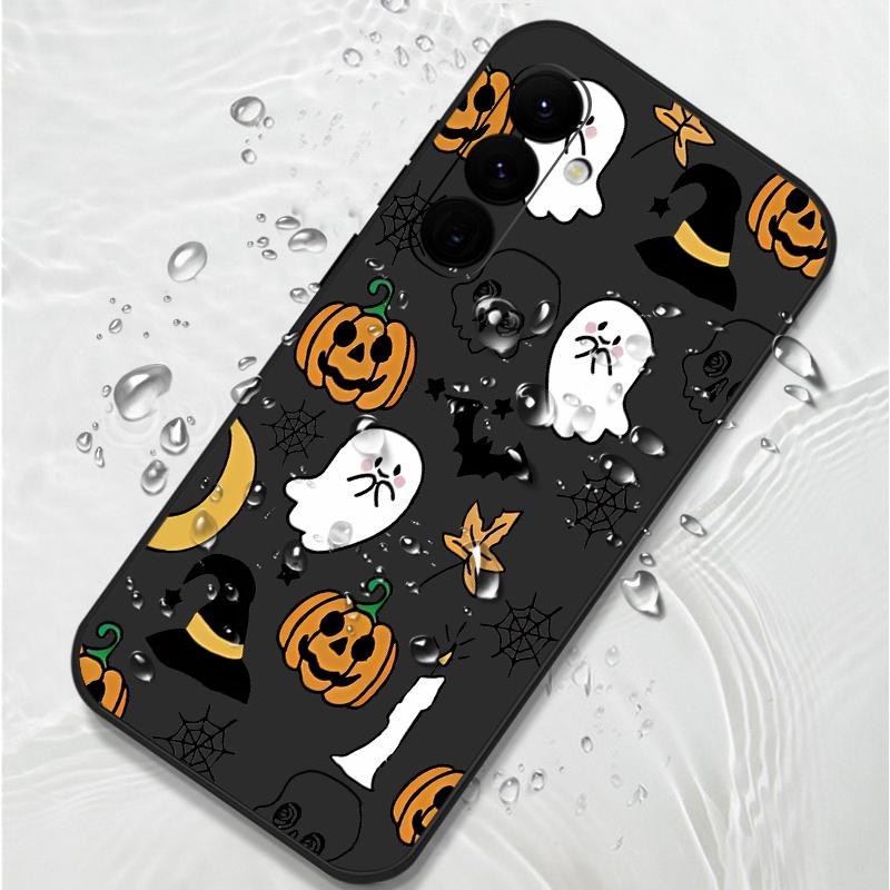 Lanyard Phone Case For Samsung Galaxy A56 A17 A26 A16 A36 A55 A54 A53 A15 S24 S25 FE S25 S22 S23 Ultra Plus Pumpkin Patterned Cover