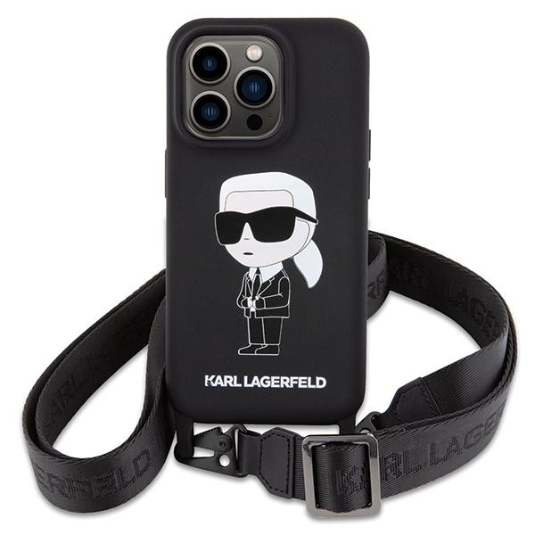 Karl Lagerfeld Klhcp15Xscbsknk Iphone 15 Pro Max 6.7 Hardcase Czarny/Black Crossbody Silicone Ikonik