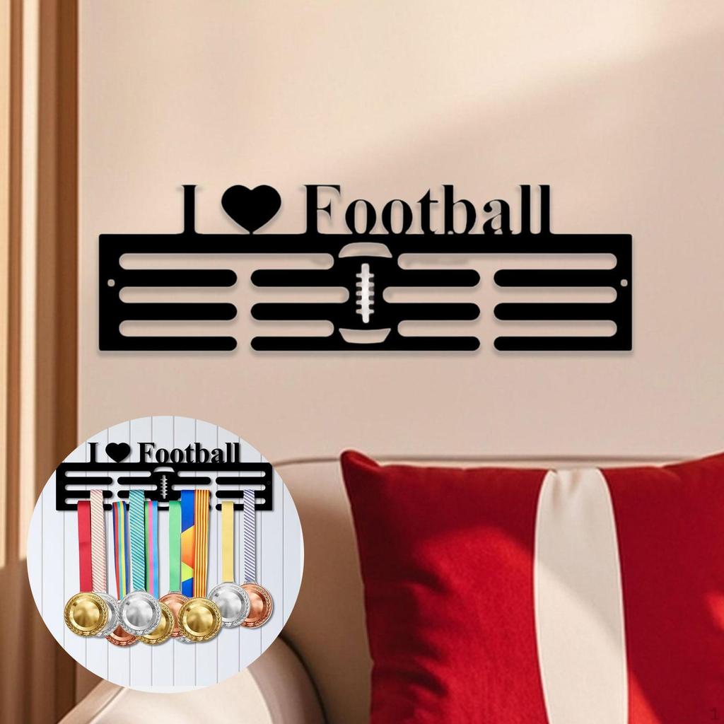 Medal Hanger Display Awards Rack Decoration, Wall Mount with Hooks Holder for Softball