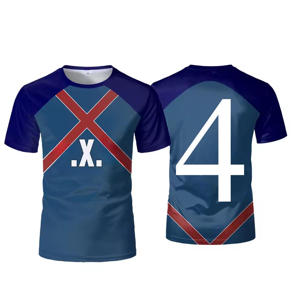 Men's Casual Sports Loose Plus Size Simple Digital Football T-shirt with Printed Round Neck Short Sleeved 3D T-shirt Top