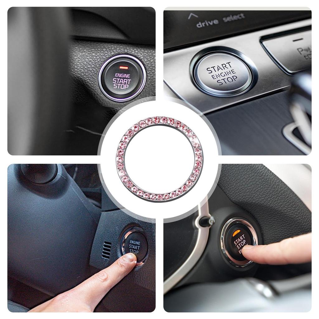 Start Stop Push Button Cover - Bling Blinker Starter Button Car Start with Adhesive